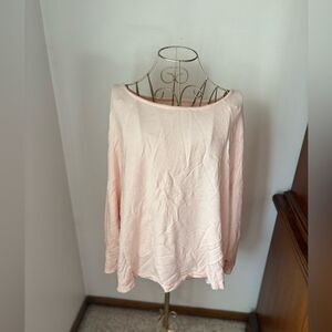 Lou & Grey Long Sleeve Cutout Arm Top Boat Neck Size XL Pink
